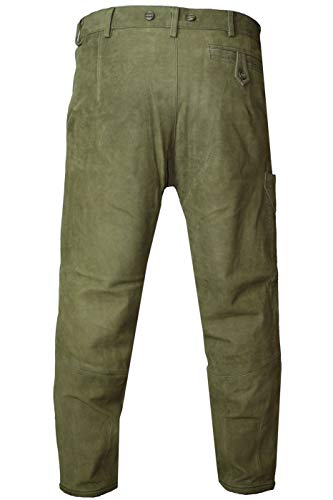 German Wear, pantalones largos de piel traje típico de caza cazador Pantalones Pantalones de caza caza verde/marrón claro, Hombre, color Grn, tamaño 52