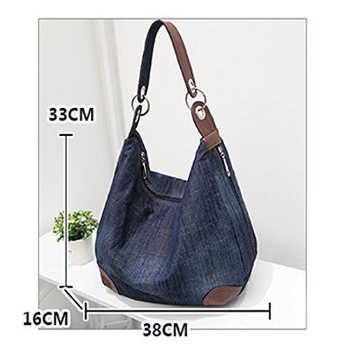 Gespout Bolsos Bandolera Teléfono Hombro Bolsa Paquete Crossbody Monedero Monedas Regalo Cumpleaños para Mujeres Niña Vaquero Durable Viaje de Verano Casual Deportes 1pcs Azul Claro