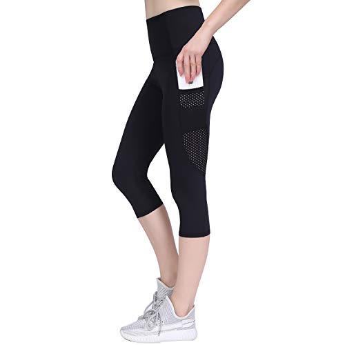 GIEADUN Leggings Mujer 3/4 Pantalones de Yoga Deportivas Leggins para Mujer Yoga Fitness (Negro, Small)
