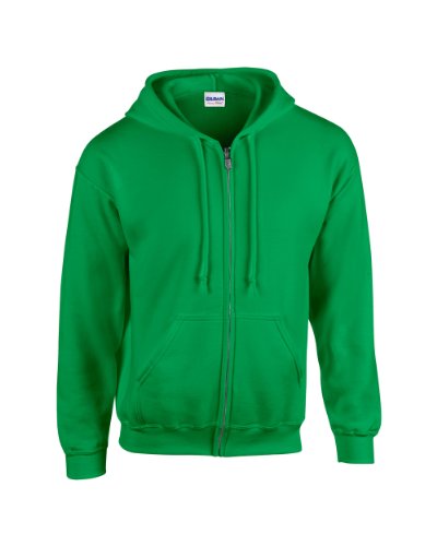 Gildan Blend - Chaqueta con capucha y cremallera para adulto, talla S, color verde irlandés