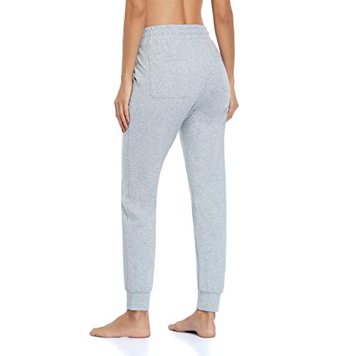 Gimdumasa Pantalon Chandal Mujer Algodón Largos Pantalones Deportivos Mujer Jogger Pantalones con Bolsillos y Cintura Elástica para Deportes Correr Fitness Jogging GI06 (Gris, Medium)