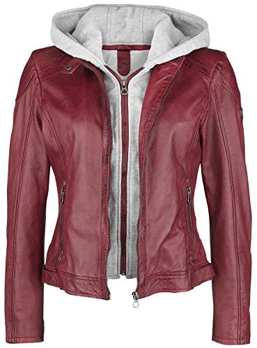 Gipsy Angy S18 LAMAS Mujer Chaqueta de Cuero Rojo XXL, 100% cuero, Regular
