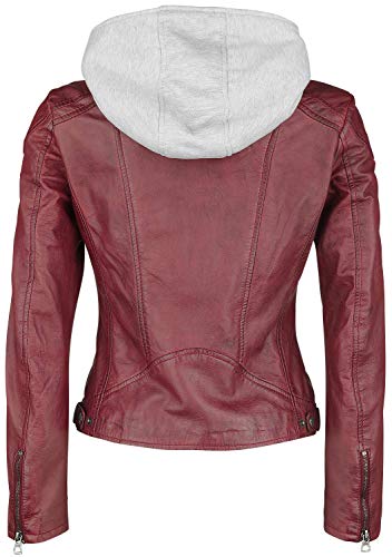 Gipsy Angy S18 LAMAS Mujer Chaqueta de Cuero Rojo XXL, 100% cuero, Regular