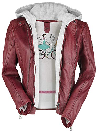 Gipsy Angy S18 LAMAS Mujer Chaqueta de Cuero Rojo XXL, 100% cuero, Regular