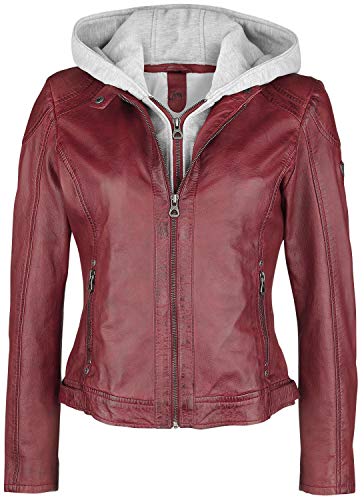 Gipsy Angy S18 LAMAS Mujer Chaqueta de Cuero Rojo XXL, 100% cuero, Regular