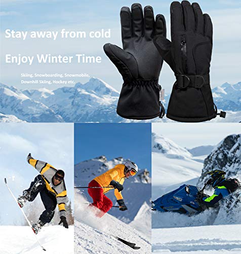 Global Park Guantes de Esquí Hombre Mujer Impermeable Guante Invierno Nieve Calientes Térmicos Pantalla Táctil Antideslizante para Deporte al Aire Libre Snowboard Motor Ciclismo Patinaje (XL)