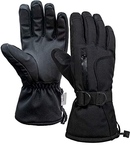 Global Park Guantes de Esquí Hombre Mujer Impermeable Guante Invierno Nieve Calientes Térmicos Pantalla Táctil Antideslizante para Deporte al Aire Libre Snowboard Motor Ciclismo Patinaje (XL)