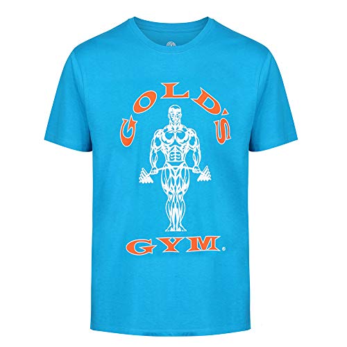 Gold's Gym Camiseta Deportiva Muscle Joe para Hombre, para Entrenamiento, Fitness, Gimnasio, Color Turquesa, Naranja, XL