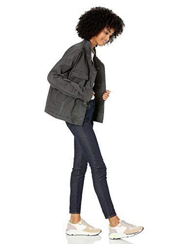 Goodthreads Cropped Utility Jacket Outerwear-Jackets, Gris Oscuro, US (EU XS-S)