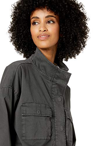 Goodthreads Cropped Utility Jacket Outerwear-Jackets, Gris Oscuro, US (EU XS-S)