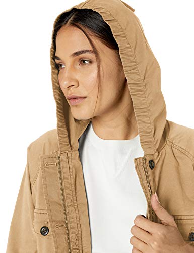Goodthreads Hooded Utility Jacket Outerwear-Jackets, Bronceado, US S (EU S - M)