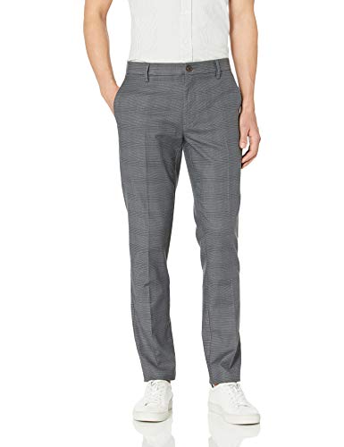 Goodthreads - Pantalón chino pitillo antiarrugas para hombre, gris, cuadros (Grey Glen Plaid), 35W x 28L