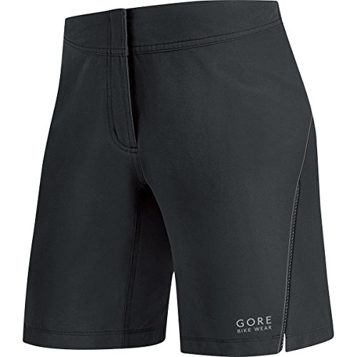 GORE BIKE WEAR Pantalones Cortos Ciclismo, Mujer, Súper Ligeros, Elásticos, GORE Selected Fabrics, LADY Shorts, Talla 40, negro, TLELSP990005
