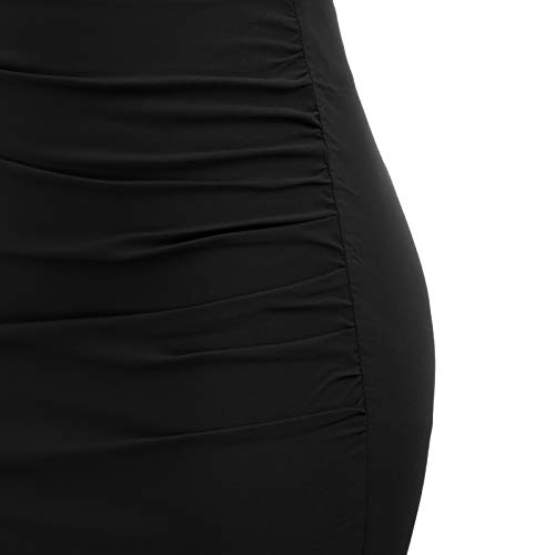 GRACE KARIN Mujer Falda Corta de Tubo para Mujer Negro Vintage Falda de Fiesta de Còctel Tamaño S CL866-1