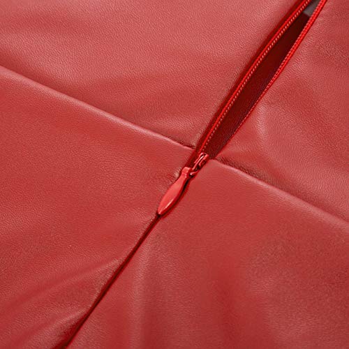 GRACE KARIN Mujeres Retro Falda Lápiz Rojo Falda Corta Bodycon de Cuero Tamaño S DECL05-2