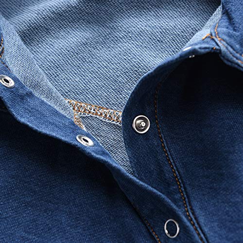 greatmtx Mameluco para bebé recién nacido, pantalones vaqueros, mono de manga larga para bebés y niñas