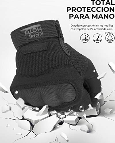Guantes de Moto, Guantes de Pantalla Táctil para Hombre y Mujeres con Duro Proteccion Guantes de Motocicleta ATV Guantes de Dedo Completo Transpirables