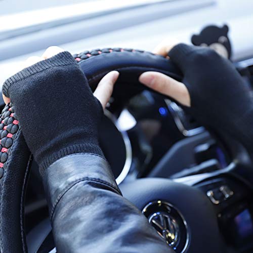 Guantes sin Dedos Mitones Manoplas de Invierno para Mujeres, 2 Pares Calentadores de Brazo Mitones Cálido de Punto Cachemir Suave para Niñas Niños