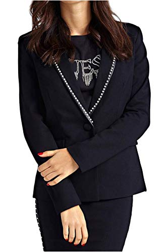 Guess Chaqueta de Mujer Negra con pedrería en el Cuello W93N54K8RN0-JBLK M