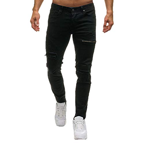 Gusspower Pantalones Vaqueros Hombres Rotos Pitillo Slim Fit Skinny Pantalones Casuales Elasticos Agujero Pantalón Personalidad