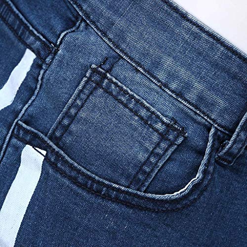 Gusspower Pantalones Vaqueros Hombres Rotos Pitillo Slim Fit Skinny Pantalones Casuales Elasticos Agujero Pantalón Personalidad Jeans (Azul Oscuro D, S)