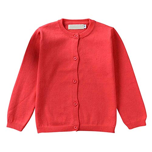 Guy Eugendssg Baby Boys Girls Children Knitted Cardigan Kids Spring Autumn Long Sleeve Sweater Watermelon Red 4T