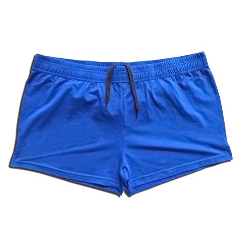 GYMAPE Hombres Gym Bodybuilding Workout Sport Shorts algodón azul L