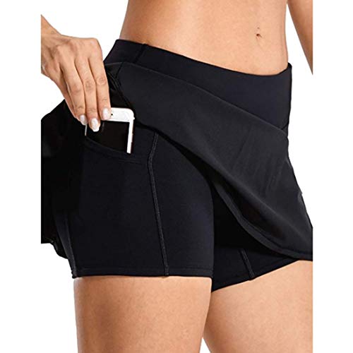 GYUANLAI Faldas Plisadas Atléticas para Mujer Faldas Cortas Deportivas de Tenis y Golf para Mujer con Pantalones Cortos Incorporados en la Cintura Trasera