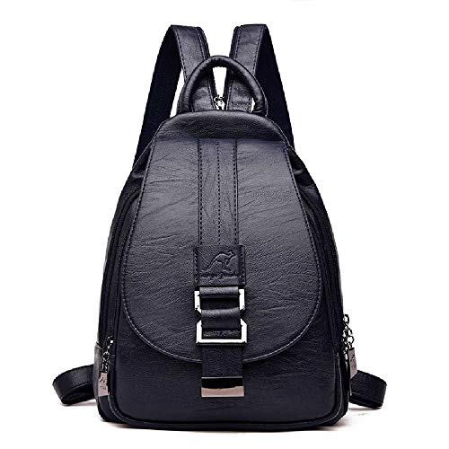 GZHZH Canguro Nuevo Bolso De Pechuga Femenino Versión Coreana,Mini-Falda,Doble Hombro,Mochila De Mujer Flexible,polivalente Azul Gifted Bolso de Mano Resaca