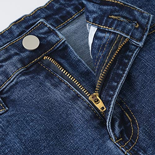 H HIAMIGOS Mujer Retro Falda de Mezclilla Midi Vaquera Faldas, Negro