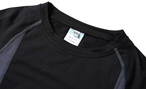 HAINES Niños Ropa Interior Térmica Esqui Niño Niña Ropa Térmica Interior para Running Snowboard Montaña Ciclismo Negro Gr.122-128