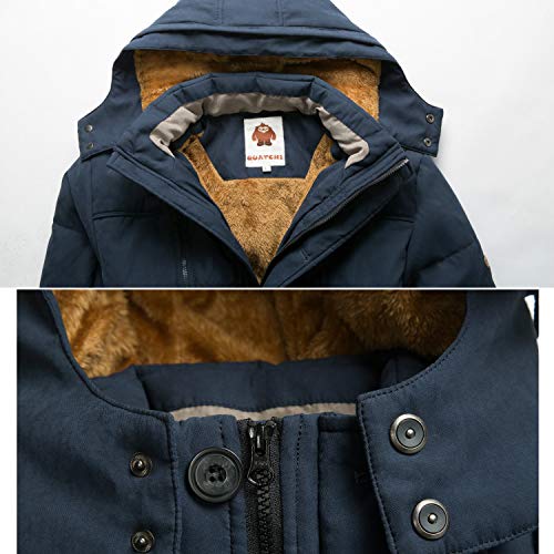 HAINES Parkas Hombre Abrigo Invierno Chaqueta Parka con Capucha Cálido Chaqueta Militar BLU M