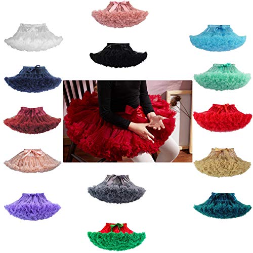 Happy Cherry - Vestido de Tul de Bautizo para Niña Falda Corta de Tutú Cómodo para Bautismo con Bowknot Volantes Enaguas de Capas para Ceremonia Partido Costume para Niñas de 8-10 Años - Azul