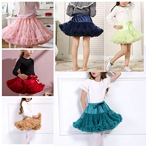 Happy cherry - Vestido de Tutú de Fiesta para Niñas Falda Corta de Tul Suave con Volantes para Danza de Ballet para Princesa Cosplay Partido para Bebés Niña de 3-4 Años - Rosado
