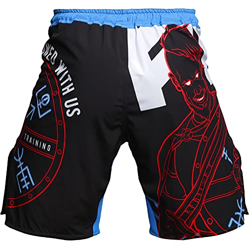 Hardcore Training Norman Viking Fight Shorts Hombre Pantalones Cortos MMA BJJ Boxeo Grappling Fitness No Gi