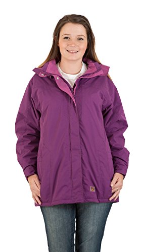 Hari Deals Chaqueta impermeable con forro polar para mujer, Mujer, ciruela, 42