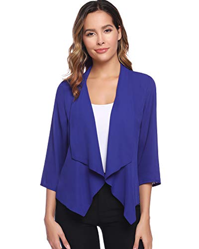 Hawiton Bolero Mujer para Fiesta Torera Cárdigan de Gasa Manga 3/4 Chaqueta Ligero Blazer para Primavera,Verano,Otoño