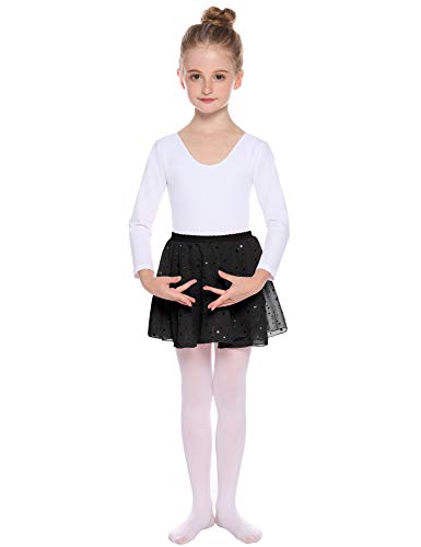 Hawiton Falda Tul niña, Corta Lentejuelas Princesa Enagua Danza de Ballet Tutu Vestido de Fiesta Disfraz