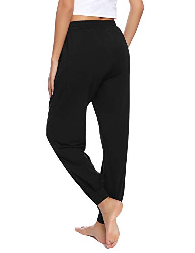 Hawiton Pantalones Deportivos para Mujer Algodón Pantalones de Pijama Largos Invierno Pantalón de Chándal para Gimnasio Deportes Correr Entrenamiento Jogging