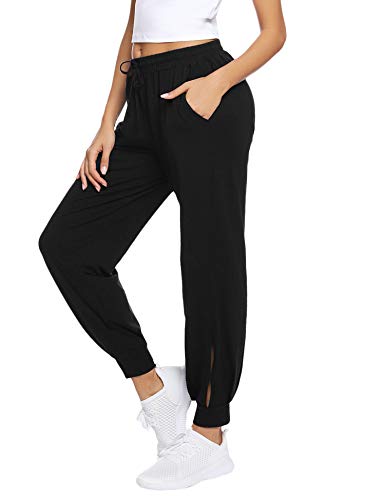 Hawiton Pantalones Deportivos para Mujer Algodón Pantalones de Pijama Largos Invierno Pantalón de Chándal para Gimnasio Deportes Correr Entrenamiento Jogging