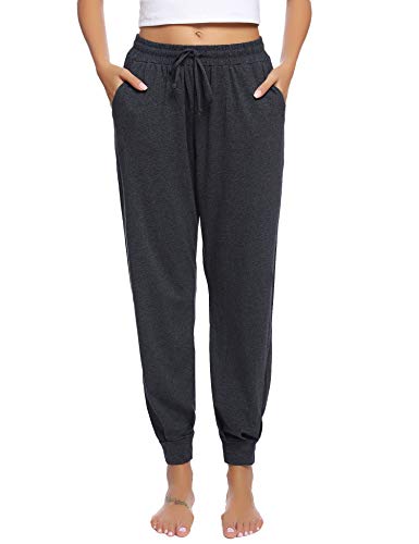 Hawiton Pantalones Deportivos para Mujer Algodón Pantalones de Pijama Largos Invierno Pantalón de Chándal para Gimnasio Deportes Correr Entrenamiento Jogging