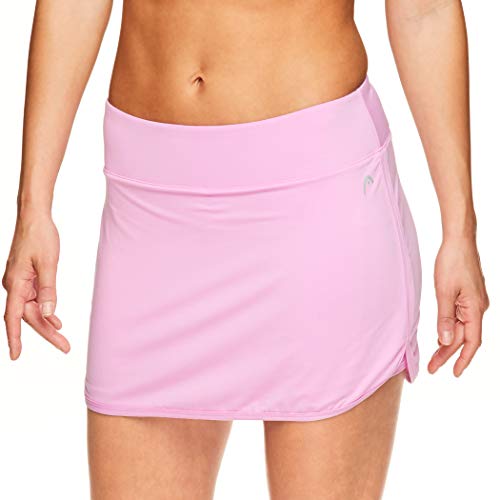 HEAD Falda de tenis atlética para mujer con bolsillo para pelota – Falda de entrenamiento de golf y para correr - rosa - X-Large