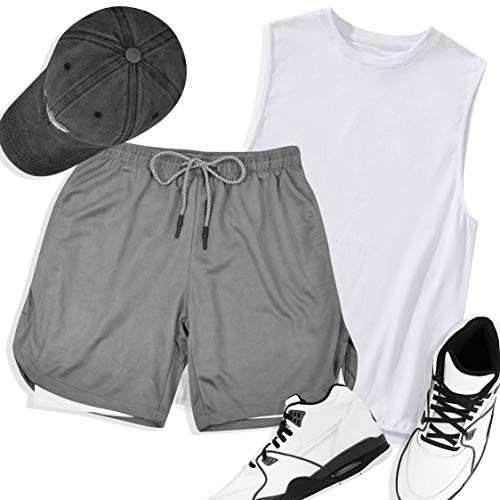 heekpek Shorts Deportivos Fitness Hombre Pantalón Corto Pantalones Cortos Deportivos para Correr Compresión Interna Secado Rápido Transpirable con Forro de Bolsillo al Aire Libre