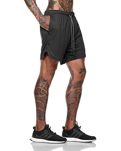 heekpek Shorts Deportivos Fitness Hombre Pantalón Corto Pantalones Cortos Deportivos para Correr Compresión Interna Secado Rápido Transpirable con Forro de Bolsillo al Aire Libre