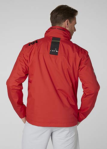 Helly Hansen Crew Hooded Midlayer Chaqueta impermeable, cortavientos y transpirable, con forro polar y capucha integrados, Hombre, Rojo (Alert Red), XS