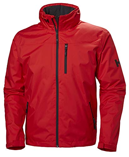 Helly Hansen Crew Hooded Midlayer Chaqueta impermeable, cortavientos y transpirable, con forro polar y capucha integrados, Hombre, Rojo (Alert Red), XS