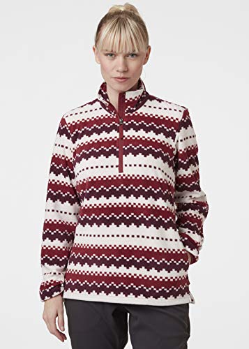 Helly Hansen Sudadera de Forro Polar para Mujer, Mujer, Sudadera, 63036, Pinot Rose Norwegian Knit, Small