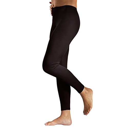 HERMKO 1720 2 leggings de mujer 100% algodón orgánico, Farbe:negro, Größe Damen:40/42 (M)