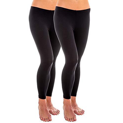 HERMKO 1720 2 leggings de mujer 100% algodón orgánico, Farbe:negro, Größe Damen:40/42 (M)