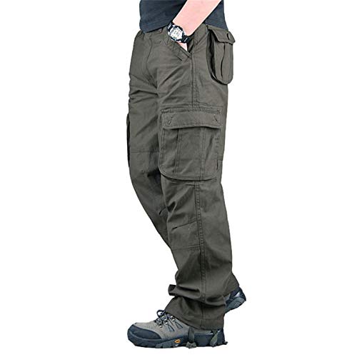 Hhckhxww Monos De OtoñO E Invierno Pantalones Casuales Al Aire Libre para Hombres Pantalones Deportivos De Pierna Recta De Talla Grande Seis Bolsillos Pantalones De Trabajo Sueltos